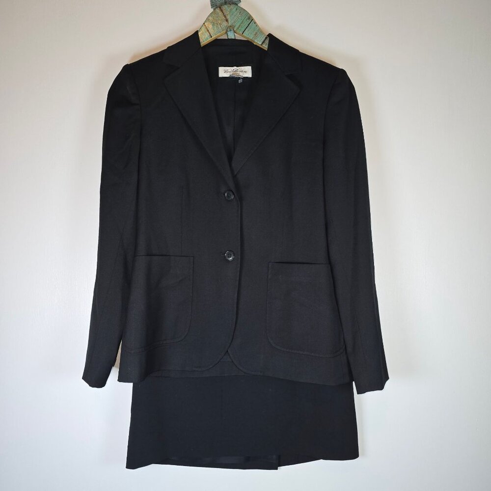 Brooks Brothers Women's Black Wool 2 Piece Professional Pencil Skirt Set, 2P/4P - Picture 2 of 10
